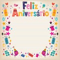 Feliz Aniversario Brazilian Portuguese Happy Birthday card