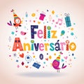 Feliz Aniversario Portuguese Happy Birthday card