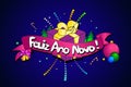 Feliz Ano Novo. Vector creative background. Happy New Year in Po Royalty Free Stock Photo