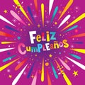 Feliz Cumpleanos Happy Birthday in Spanish card Royalty Free Stock Photo