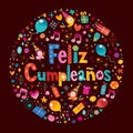 Feliz Cumpleanos - Happy Birthday in Spanish greeting card