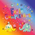 Feliz Cumpleanos Happy Birthday in Spanish greeting card Royalty Free Stock Photo