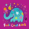 Feliz Cumpleanos Happy Birthday in Spanish greeting card Royalty Free Stock Photo