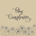 Feliz Cumpleanos Happy Birthday spanish text. Royalty Free Stock Photo