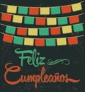 Feliz Cumpleanos - happy birthday spanish text Royalty Free Stock Photo