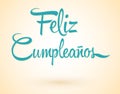Feliz Cumpleanos, Happy Birthday spanish text vector lettering Royalty Free Stock Photo