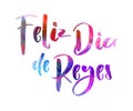 Feliz Dia de Reyes - holiday watercolor background