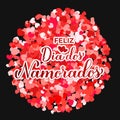 Feliz Dia Dos Namorados banner. Happy Valentine s Day in Portuguese. Brazilian holiday on June 12. Vector template for