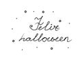 Feliz halloween phrase handwritten with a calligraphy brush. Happy halloween in spanish. Modern brush calligraphy. Isolated word