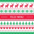 Feliz natal card - scandynavian christmas pattern