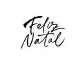 Feliz Natal hand drawn calligraphy in Portuguese. Royalty Free Stock Photo