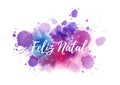 Feliz Natal holiday watercolor background