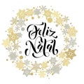 Feliz Natal, Portuguese Merry Christmas text greeting card