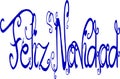 Feliz Navidad Blue Hand Lettering Royalty Free Stock Photo