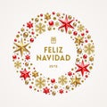Feliz navidad - Christmas greetings in Spanish. Royalty Free Stock Photo
