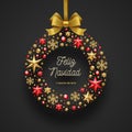 Feliz navidad - Christmas greetings in Spanish. Royalty Free Stock Photo