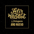 Merry Christmas and Happy New Year in spanish Royalty Free Stock Photo