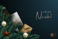 Feliz Navidad festive banner, Merry Christmas on spanish. Royalty Free Stock Photo