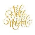 Feliz Navidad hand lettering decoration text for greeting card design template. Merry Christmas typography label in