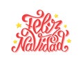 Feliz navidad lettering. Merry Christmas greetings