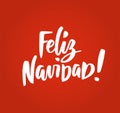 Feliz Navidad, Merry Christmas spanish text. Great for Christmas cards, gift tags and labels. Royalty Free Stock Photo