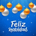 Feliz navidad seasons greetings on spanish Royalty Free Stock Photo