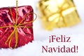 Feliz Navidad in the Snow with Gifts