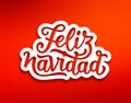 Feliz Navidad modern calligraphic lettering