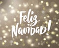 Feliz Navidad text. Holiday greetings spanish quote isolated on white. Great for Christmas cards, gift tags and labels. Royalty Free Stock Photo