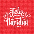 Feliz navidad. Xmas card on Spanish language.