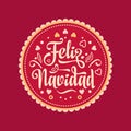 Feliz navidad. Xmas card. Spanish language Royalty Free Stock Photo