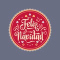 Feliz navidad. Xmas card. Spanish language Royalty Free Stock Photo