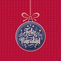 Feliz navidad. Xmas card on Spanish language.