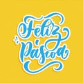 Feliz Pascoa - hand lettering composition vector Royalty Free Stock Photo