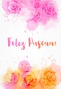 Feliz Pascua - floral background