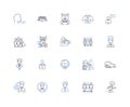 Fellas line icons collection. Masculine, Brothers, Dudes, Menfolk, Homies, Lads, Bros vector and linear illustration Royalty Free Stock Photo