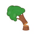 Felled tree icon, cartoon style