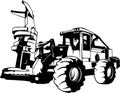 Feller Buncher - Special Vehicle - Heavy Machinery, Logging and Construction Machinery Stencil Cut File - Cricut file.