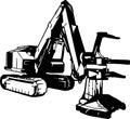 Feller Buncher - Special Vehicle - Heavy Machinery, Logging and Construction Machinery Stencil Cut File - Cricut file.