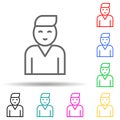 fellow employee multi color style icon. Simple thin line, outline vector of interview icons for ui and ux, website or mobile