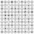 100 fellow worker icons set, simple style Royalty Free Stock Photo
