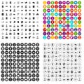 100 fellow worker icons set vector variant