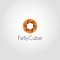 Felly Cube - Circle Hexagon Logo template Royalty Free Stock Photo