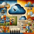 Felt art patchwork, Automated Data Migration Tools for Cloud Adoption Royalty Free Stock Photo