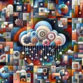 Felt art patchwork, Automated Data Migration Tools for Cloud Adoption Royalty Free Stock Photo