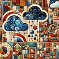 Felt art patchwork, Automated Data Migration Tools for Cloud Adoption Royalty Free Stock Photo