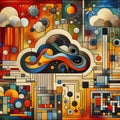 Felt art patchwork, Automated Data Migration Tools for Cloud Adoption Royalty Free Stock Photo