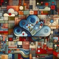 Felt art patchwork, Automated Data Migration Tools for Cloud Adoption Royalty Free Stock Photo