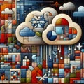 Felt art patchwork, Automated Data Migration Tools for Cloud Adoption Royalty Free Stock Photo