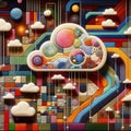 Felt art patchwork, Automated Data Migration Tools for Cloud Adoption Royalty Free Stock Photo